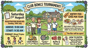 MIXED TRIPLES TOURNAMENT – SATURDAY 1st AUGUST - REGISTER BY JULY 19TH!